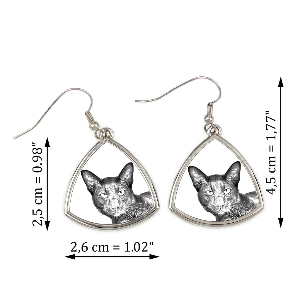 Havana Brown - cat earrings, hanging earrings with a picture, personalized jewelry with Art-Dog brand print.