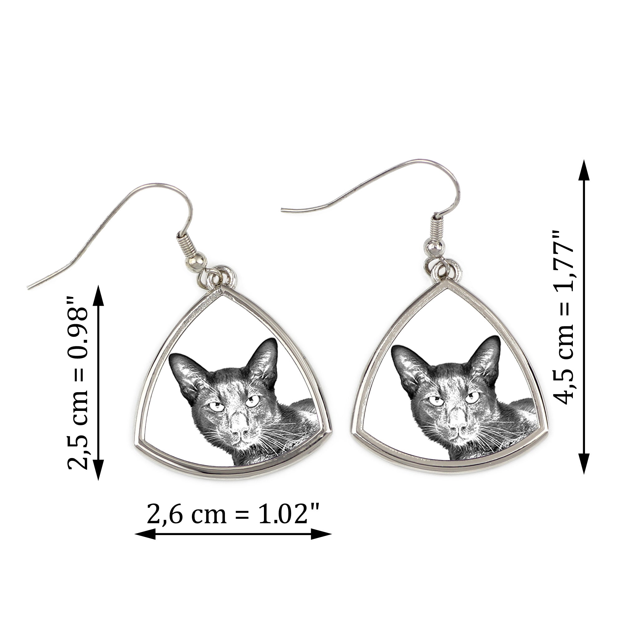 Havana Brown - cat earrings, hanging earrings with a picture, personalized jewelry with Art-Dog brand print.