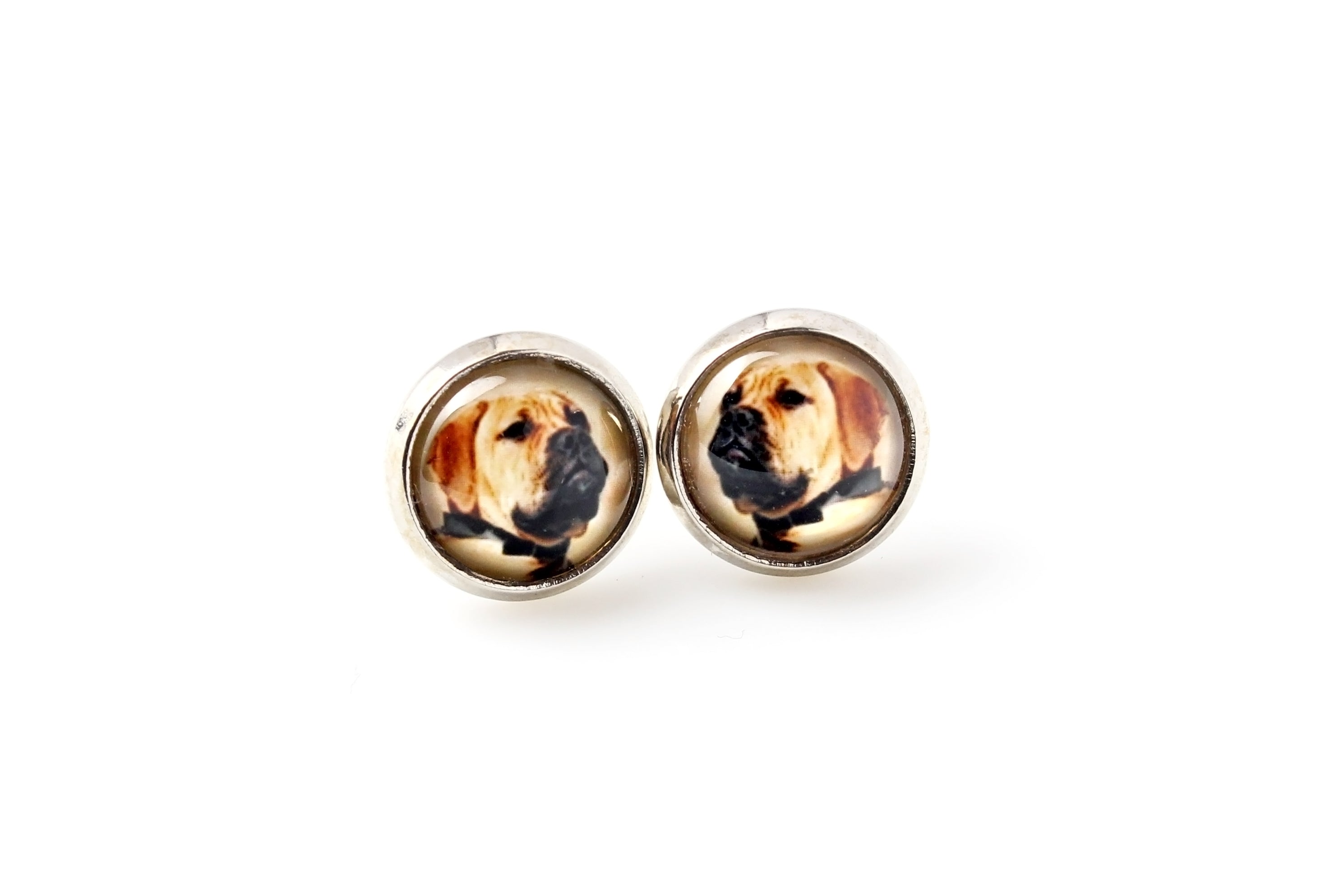 Bullmastiff - earrings in a box, your photo, handmade jewelry, a product of the Art-Dog brand