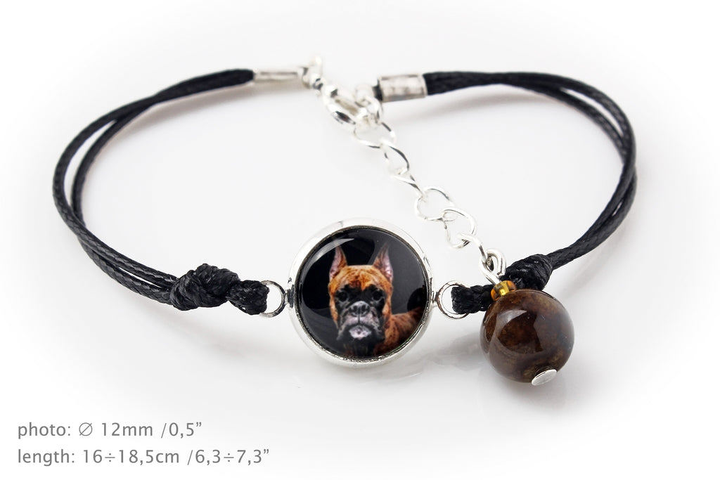 Boxer, German Boxer III - a set of jewelry with your photo, a woman's ornament, handmade item, a product made with passion for creating the Art-Dog brand.