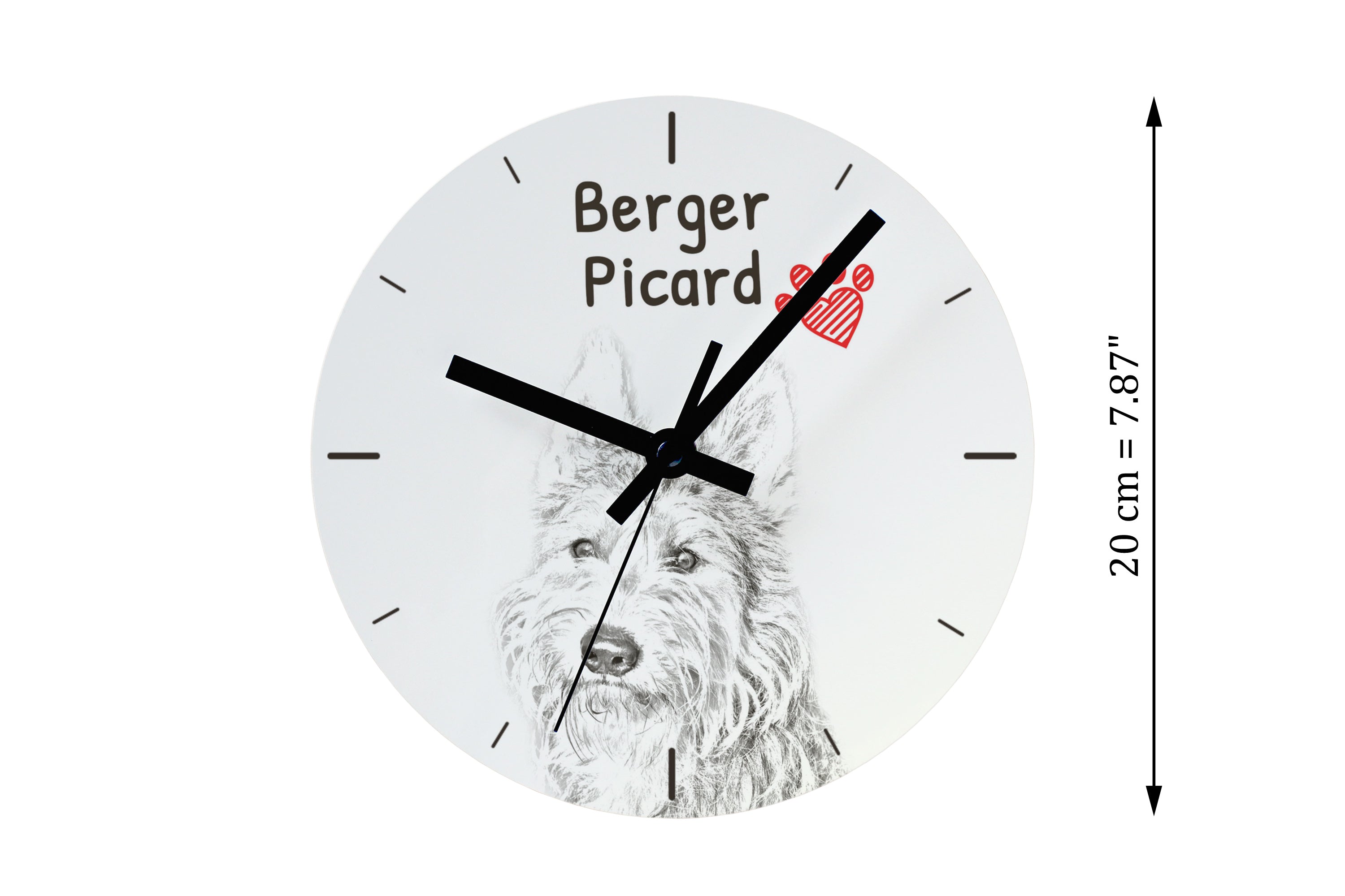 Picardy Sheepdog, Berger Picard, Picardy Shepherd - wall clock with a dog, shelf clock with a print, personalized home decoration from the Art-Dog brand