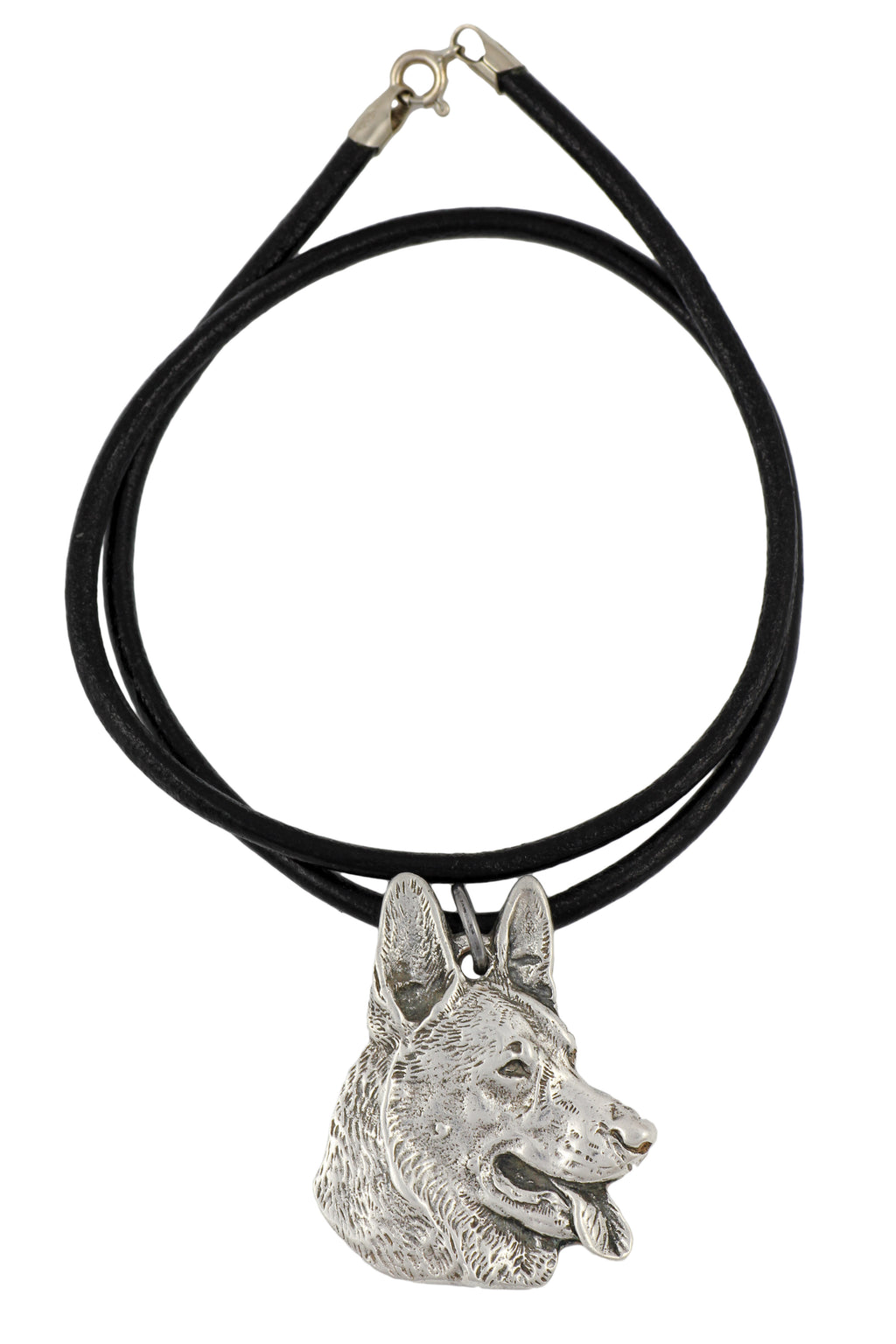 German Shepherd Dog, Alsatian Wolf Dog - Dog necklace in gift box, silver-plated locket for dog fan, striking pendant by Art-Dog brand