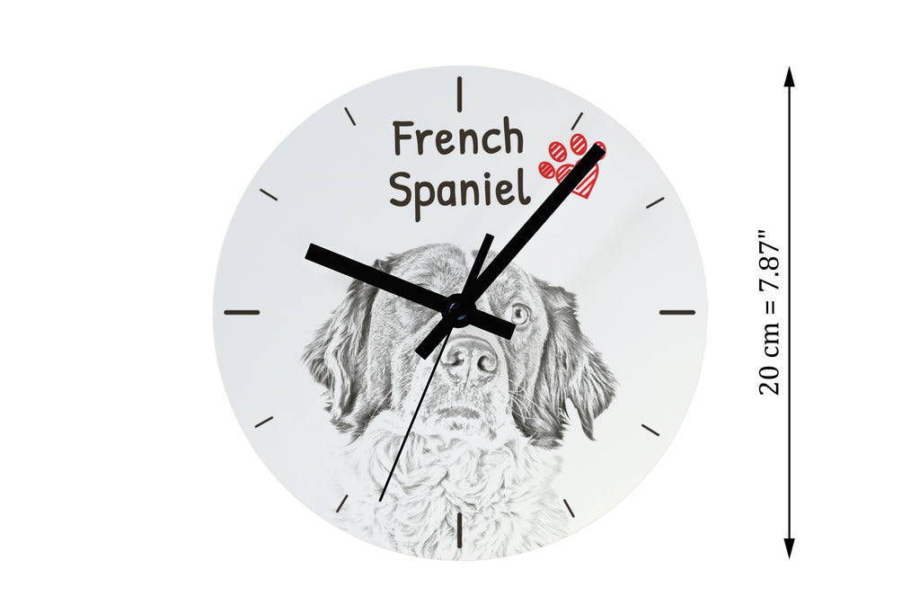 French Spaniel, French Setter, Canadian Setter - wall clock with a dog, shelf clock with a print, personalized home decoration from the Art-Dog brand