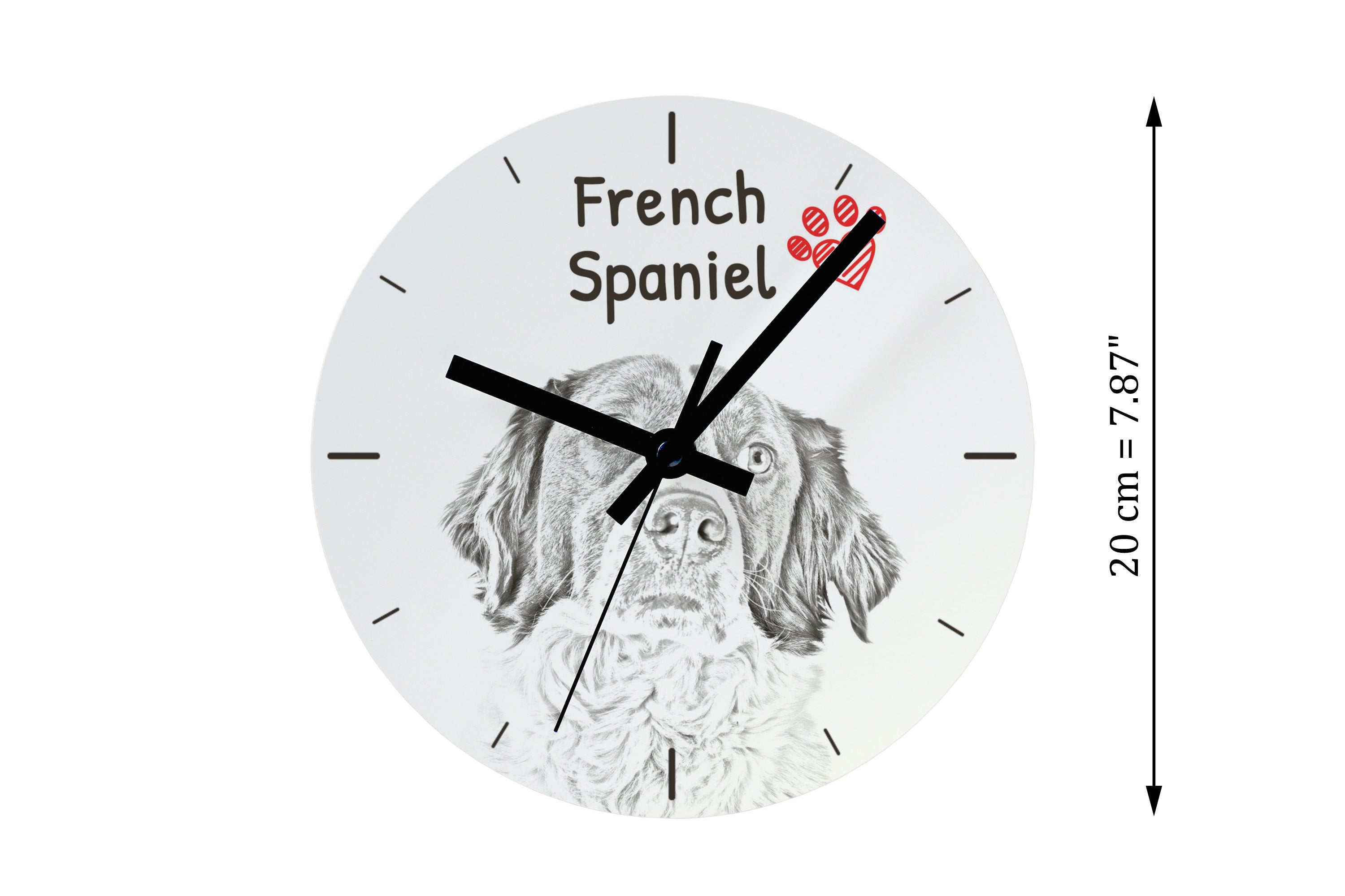 French Spaniel, French Setter, Canadian Setter - wall clock with a dog, shelf clock with a print, personalized home decoration from the Art-Dog brand