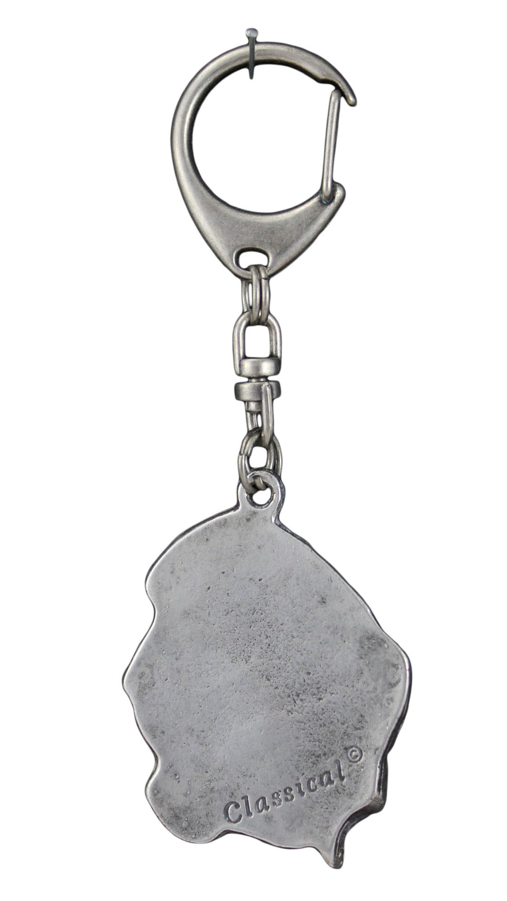 Basset Hound III - Silver-plated key ring with dog, handbag decoration, backpack pendant by Art-Dog brand