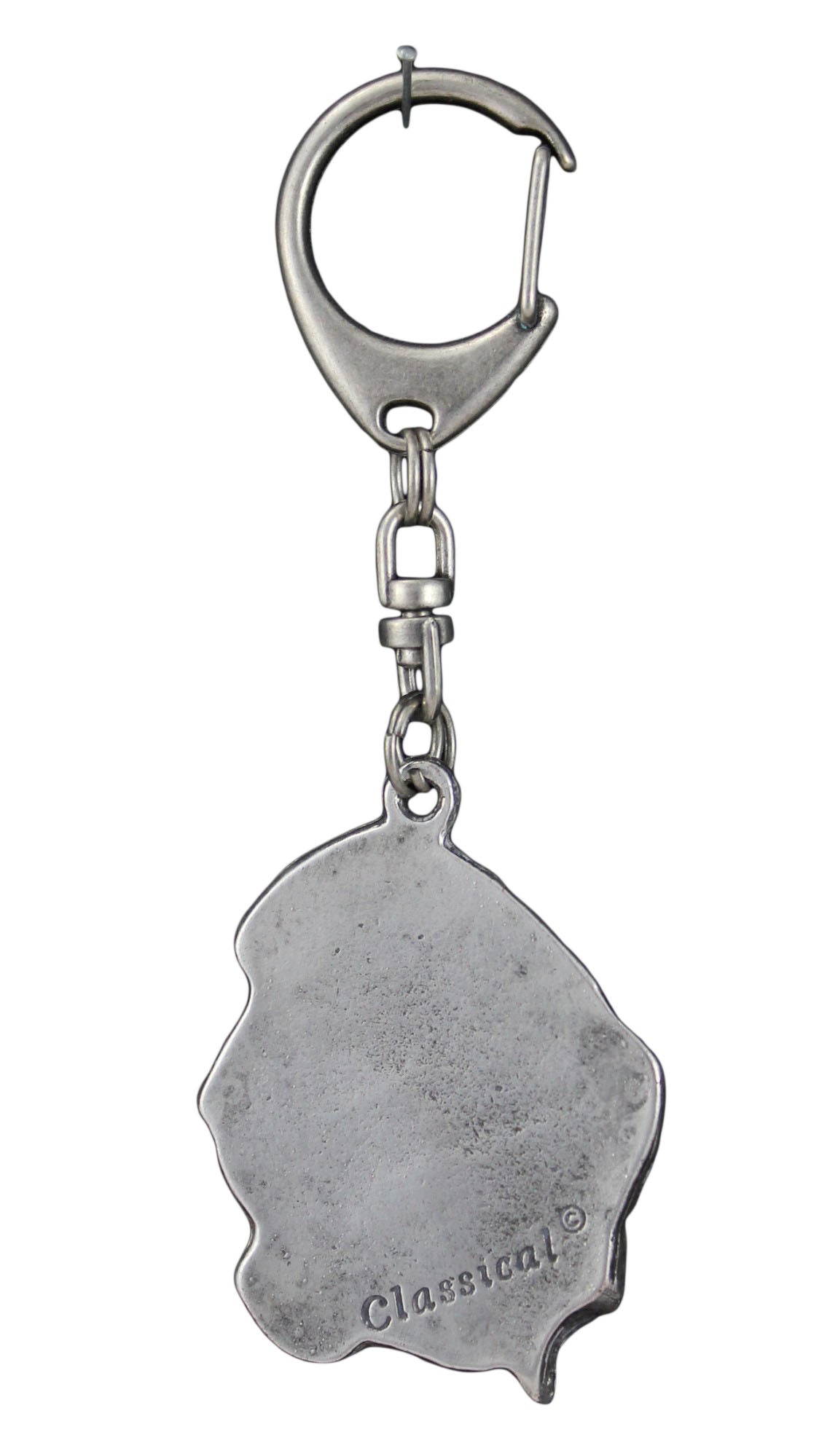 Basset Hound III - Silver-plated key ring with dog, handbag decoration, backpack pendant by Art-Dog brand