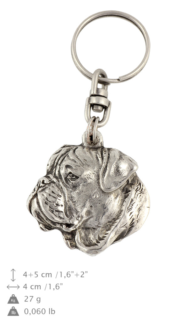 Bullmastiff II - Silver-plated dog pendant, handbag decoration, backpack pendant by Art-Dog brand