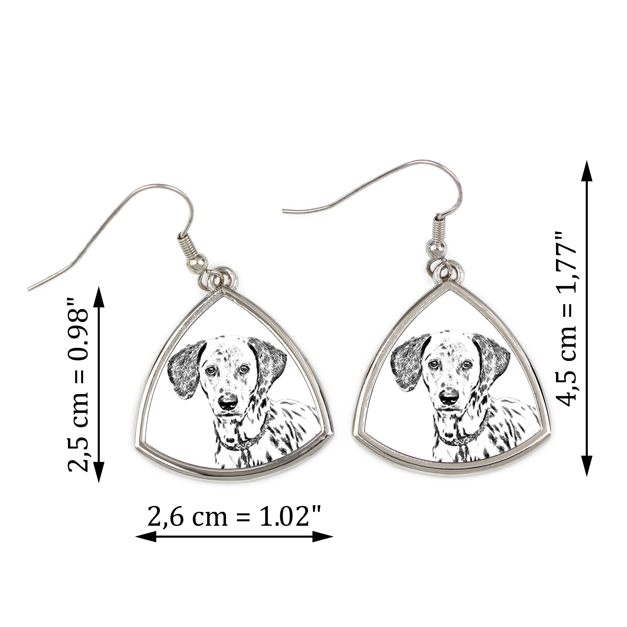 Dalmatian, Carriage Dog, Spotted Coach Dog - dog earrings, hanging earrings with a picture, personalized jewelry with Art-Dog brand print
