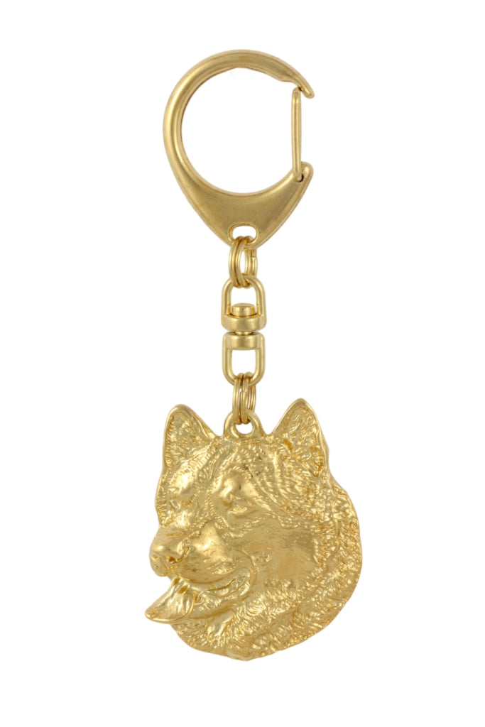 Alaskan Malamute - Gilded key ring with dog in gift box, handbag decoration, luxury accessory by Art-Dog brand