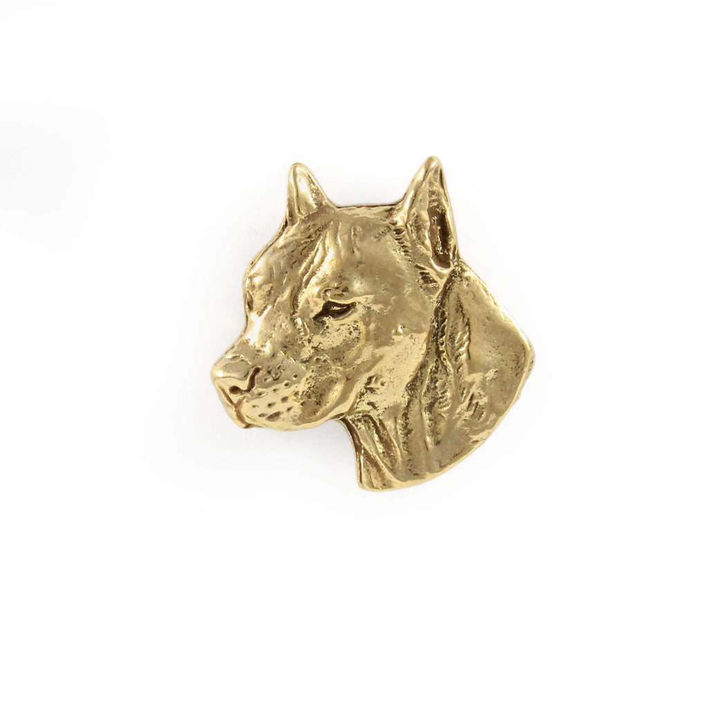 American Staffordshire Terrier, Amstaff I - Dog brooch in decorative box, elegant gold-plated pin, Art-Dog brand jacket pin