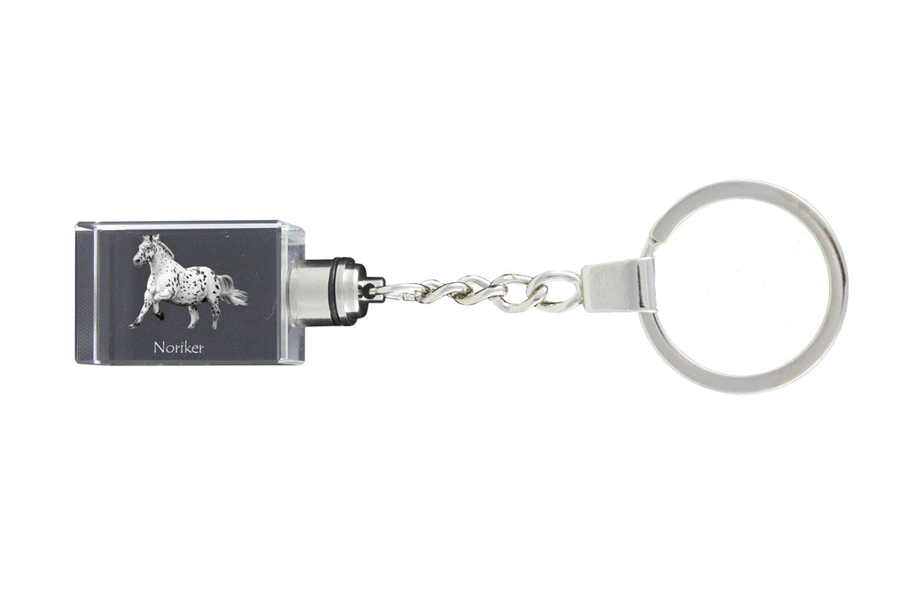 Noriker - Crystal pendant with photo of a horse, illuminated pendant, unique gift by Art-Dog brand