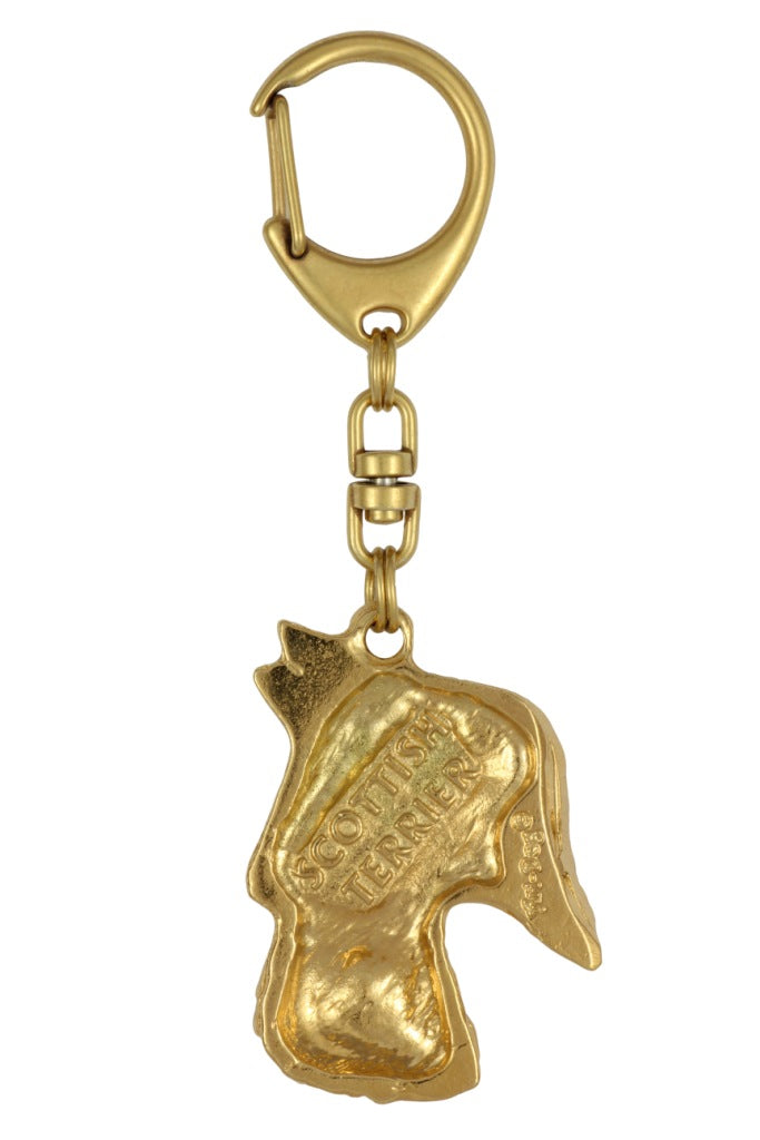 Scottish terrier, Aberdeen Terrier, Scottie, Aberdeenie - Gilded key ring with dog, handbag decoration, luxury accessory by Art-Dog brand