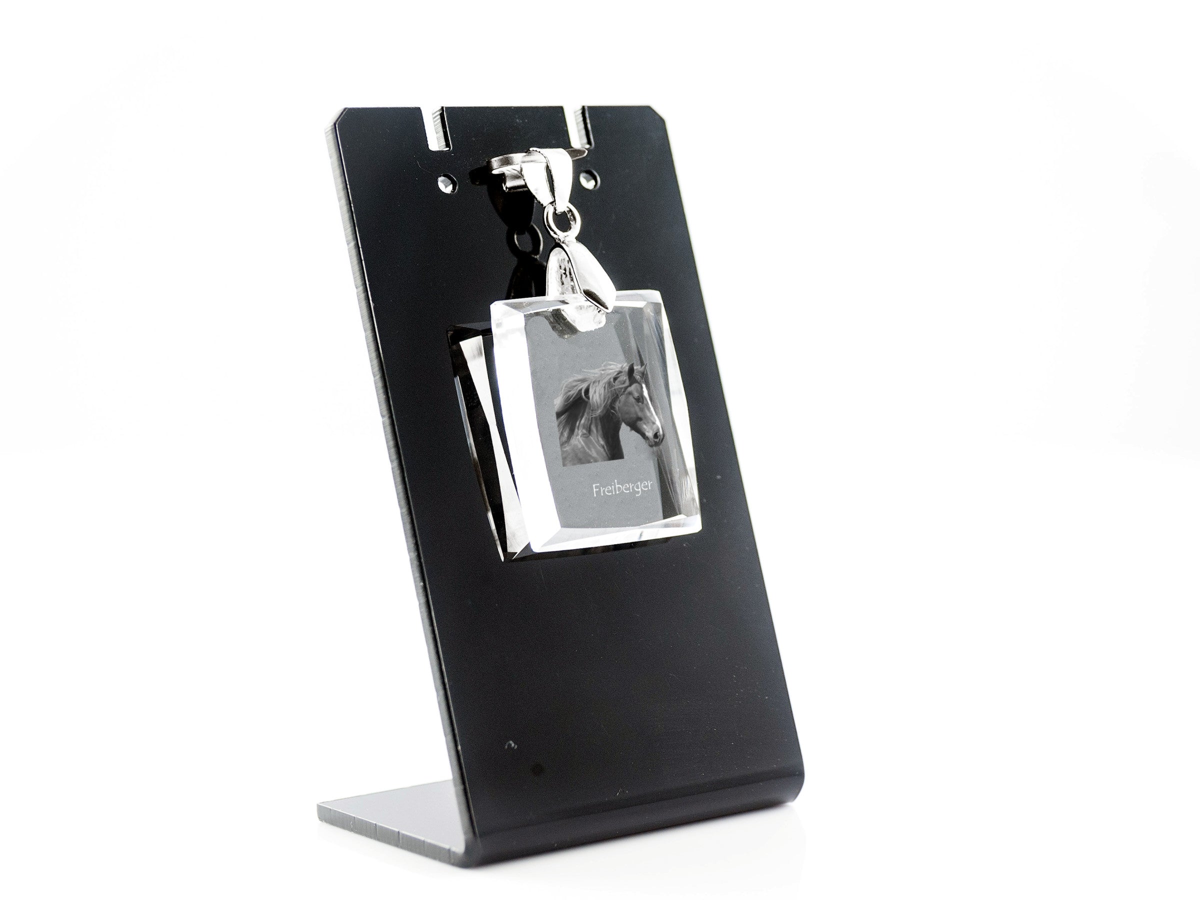 Freiberger - Crystal pendant with horse, photo necklace, unique jewellery by Art-Dog