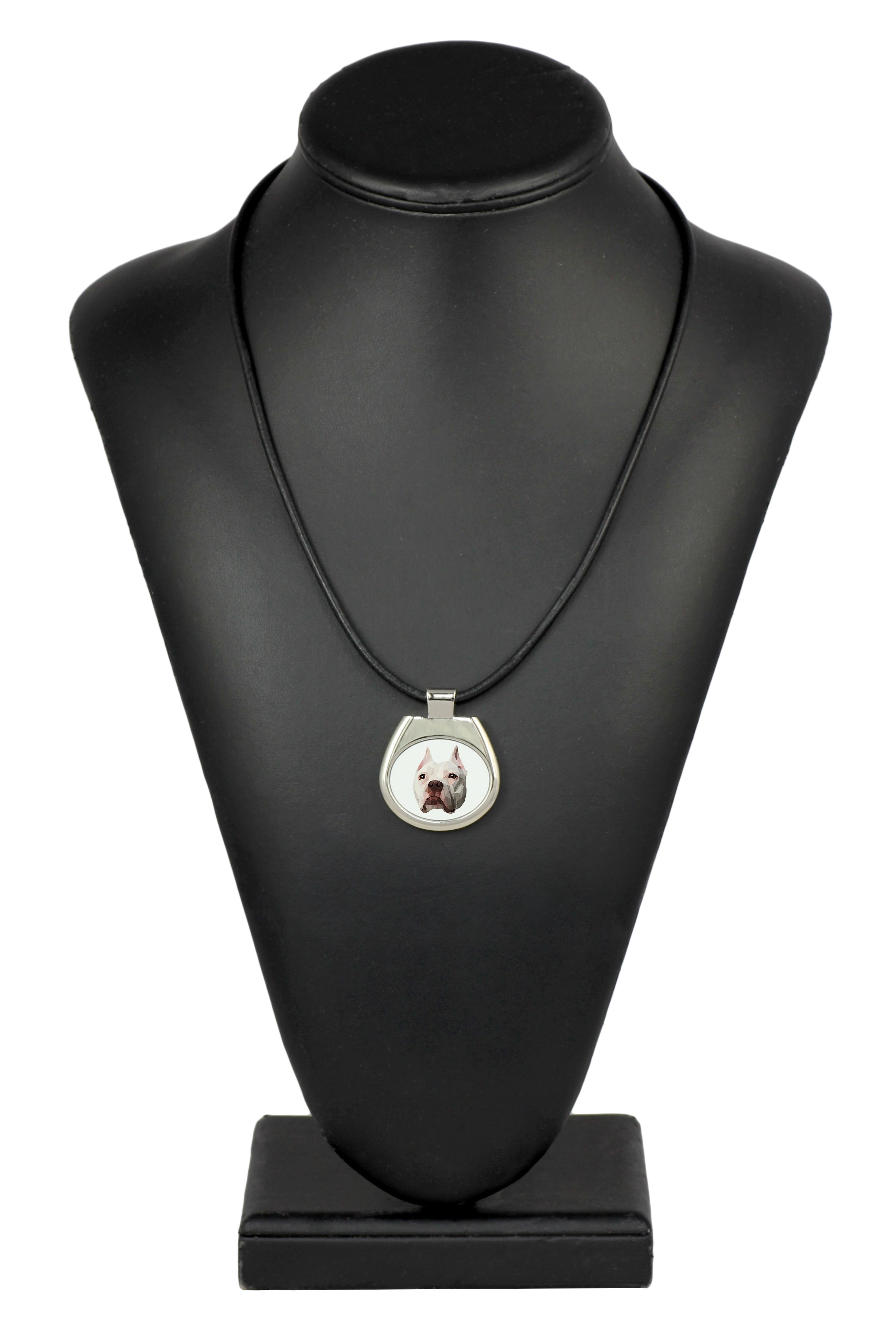 Pit Bull, American Pit Bull Terrier, Pitbull Terrier, APBT - necklace with a geometric design and the inscription "Art-Dog"