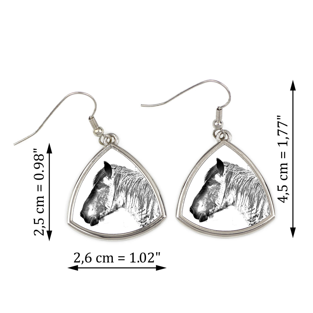 Belgian Horse - earrings with a horse, hanging earrings with a picture, personalized jewelry with Art-Dog brand print