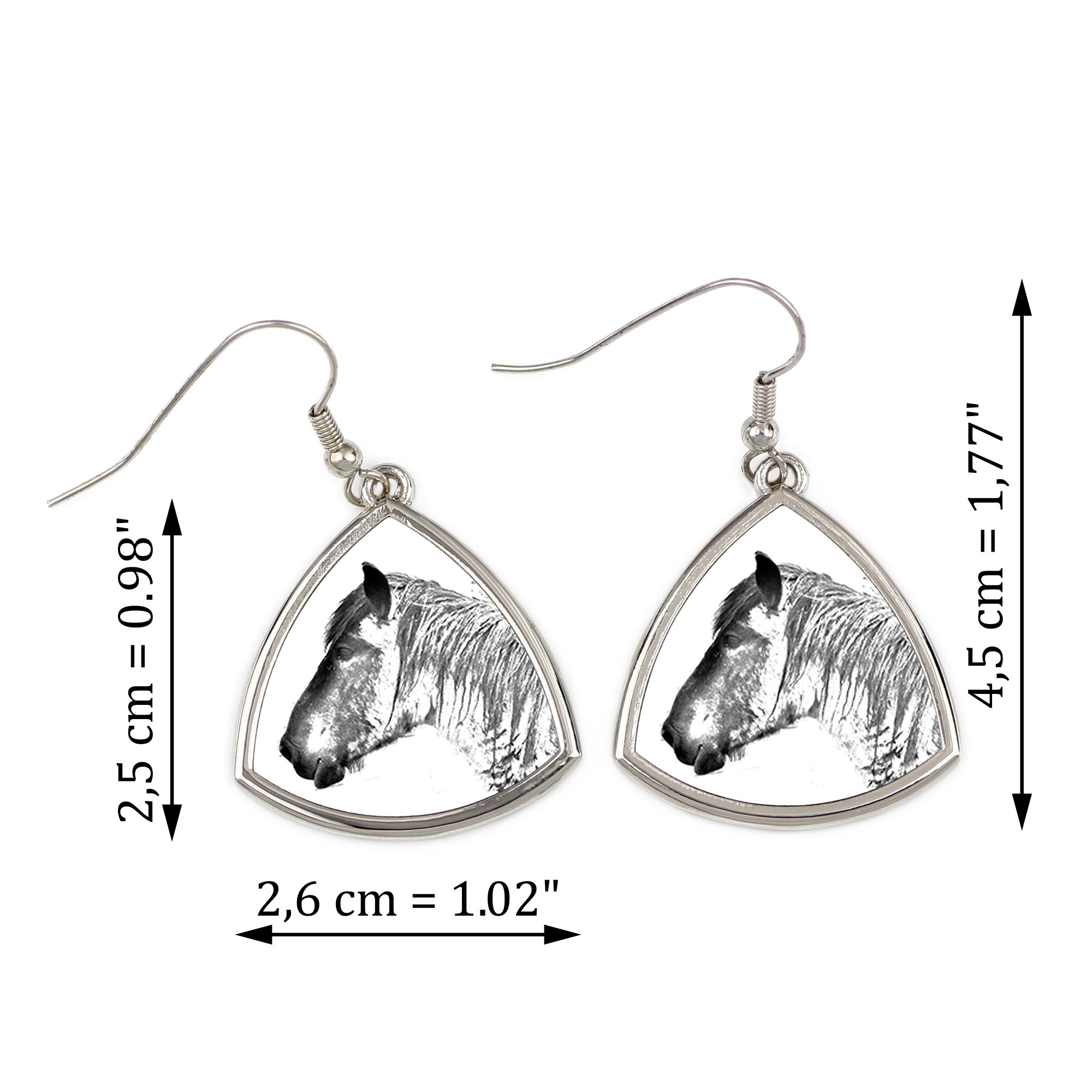 Belgian Horse - earrings with a horse, hanging earrings with a picture, personalized jewelry with Art-Dog brand print