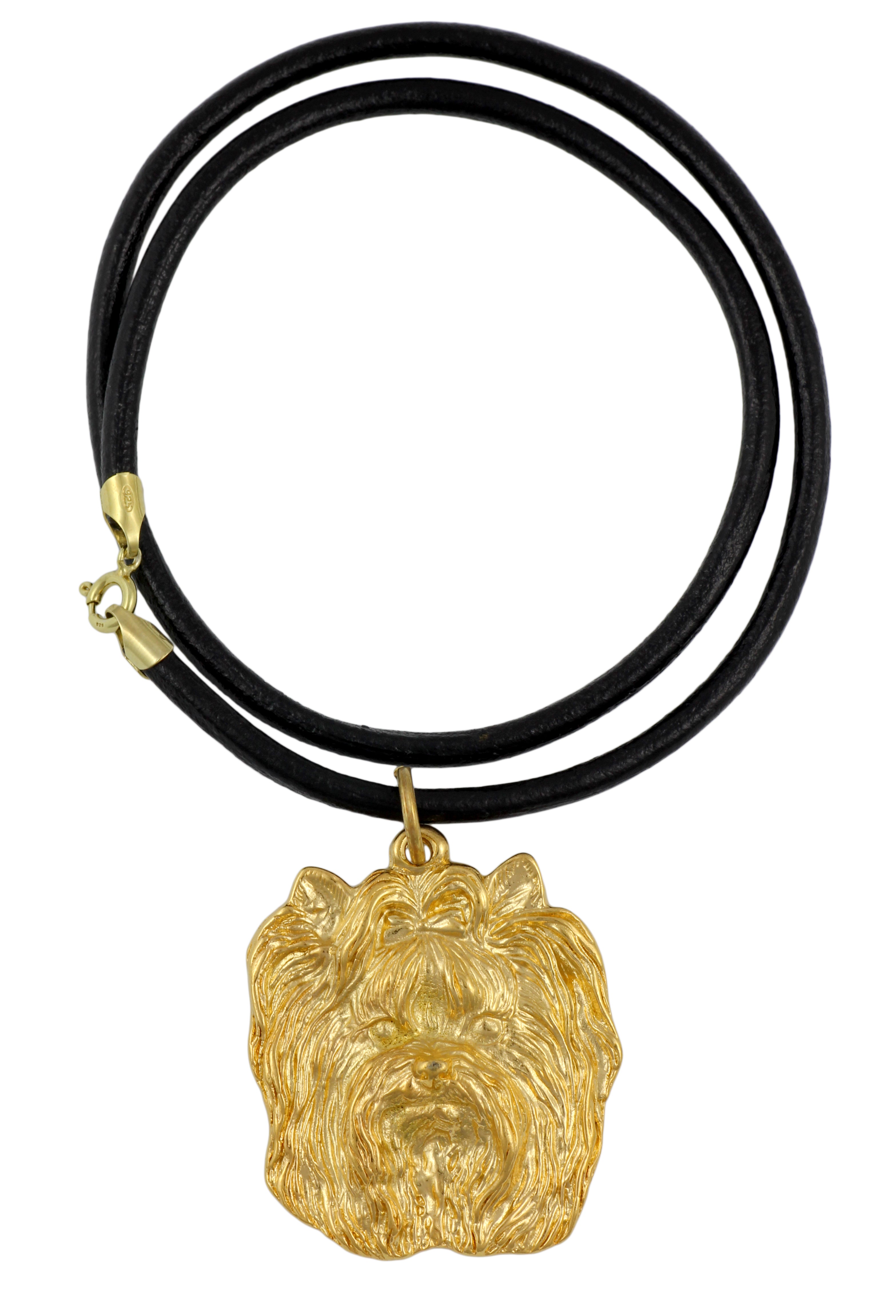 Yorkshire Terrier, Yorkie I - keychain and necklace with a dog in a box, high-quality gold-plated product, Art-Dog brand