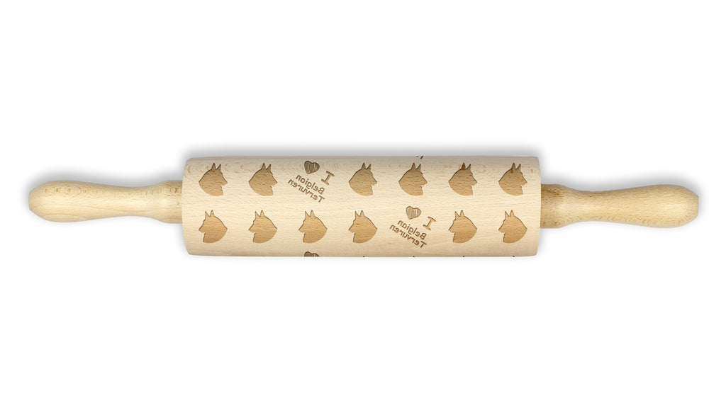 Tervueren Belgian Shepherd Dog, Tervueren Belgian Sheepdog - patterned rolling pin with a dog, rolling pin for dough and ceramics, a gift for a pastry chef from the Art-Dog brand