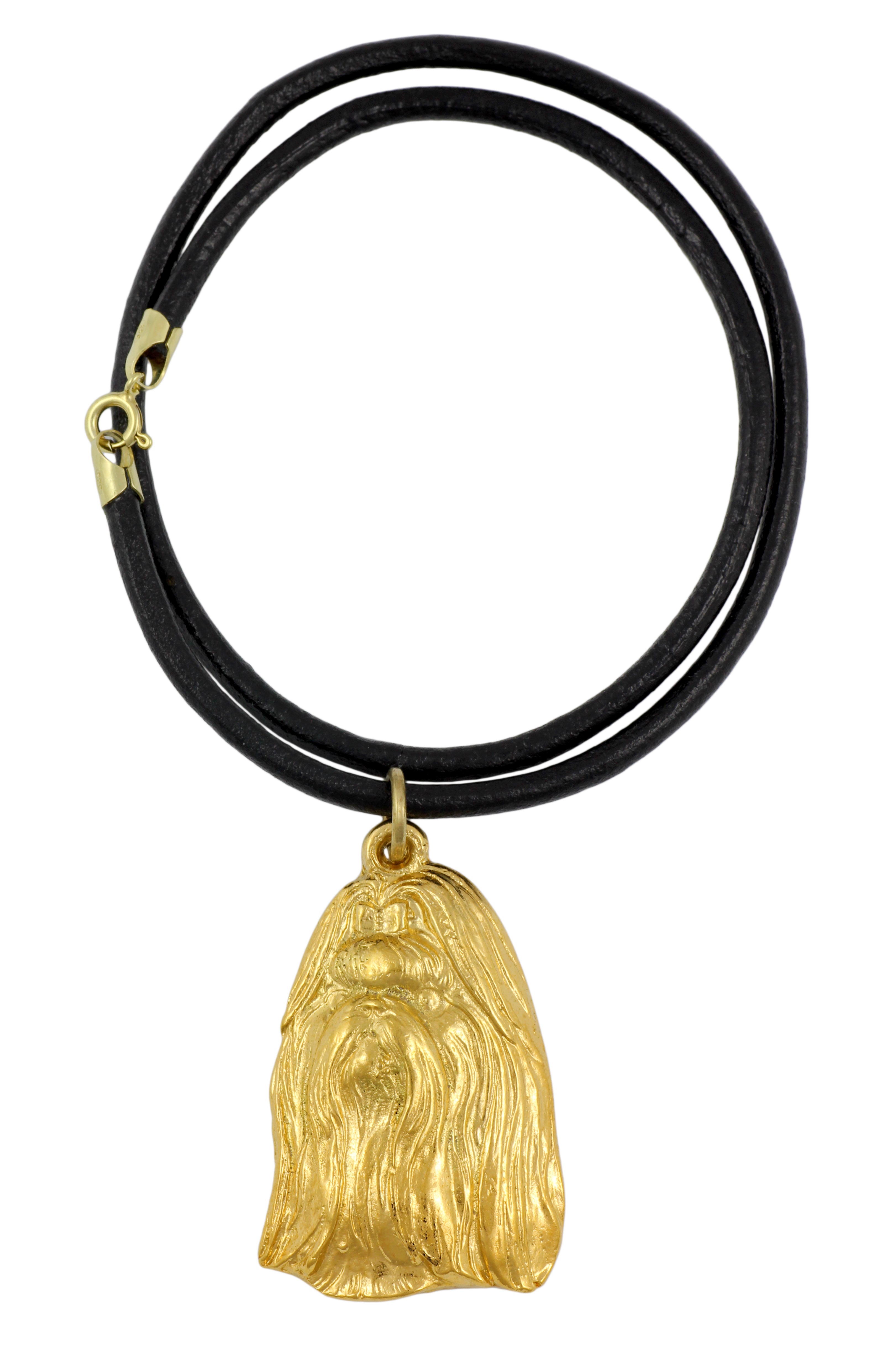 Shih Tzu, Chrysanthemum Dog I - keychain and necklace with a dog in a box, high-quality gold-plated product, Art-Dog brand