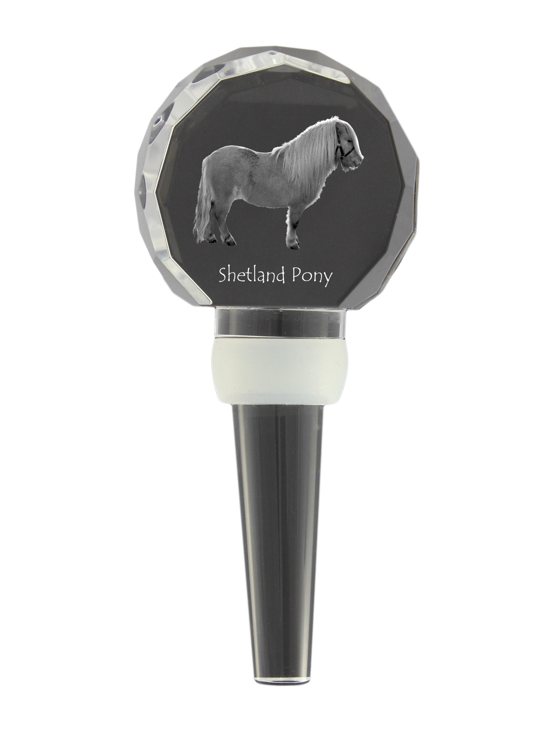 Shetland Pony - Crystal bottle stopper with horse, unique wine stopper with photo, personalised gift for sommelier by Art-Dog brand