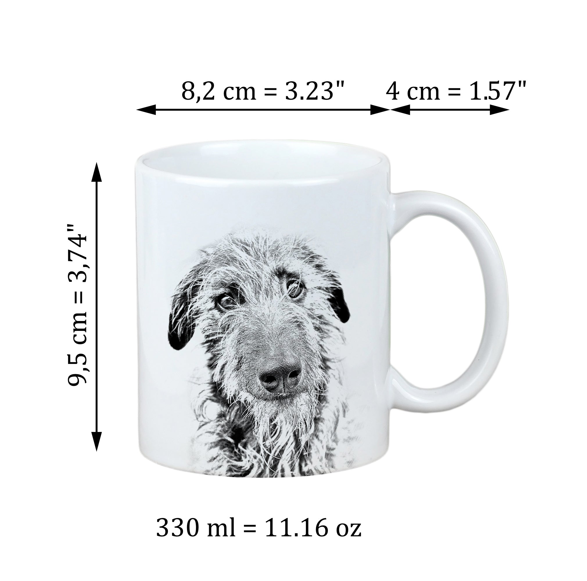 Scottish Deerhound - cup with a dog, cheerful cup for a dog lover, personalized gift from the Art-Dog brand