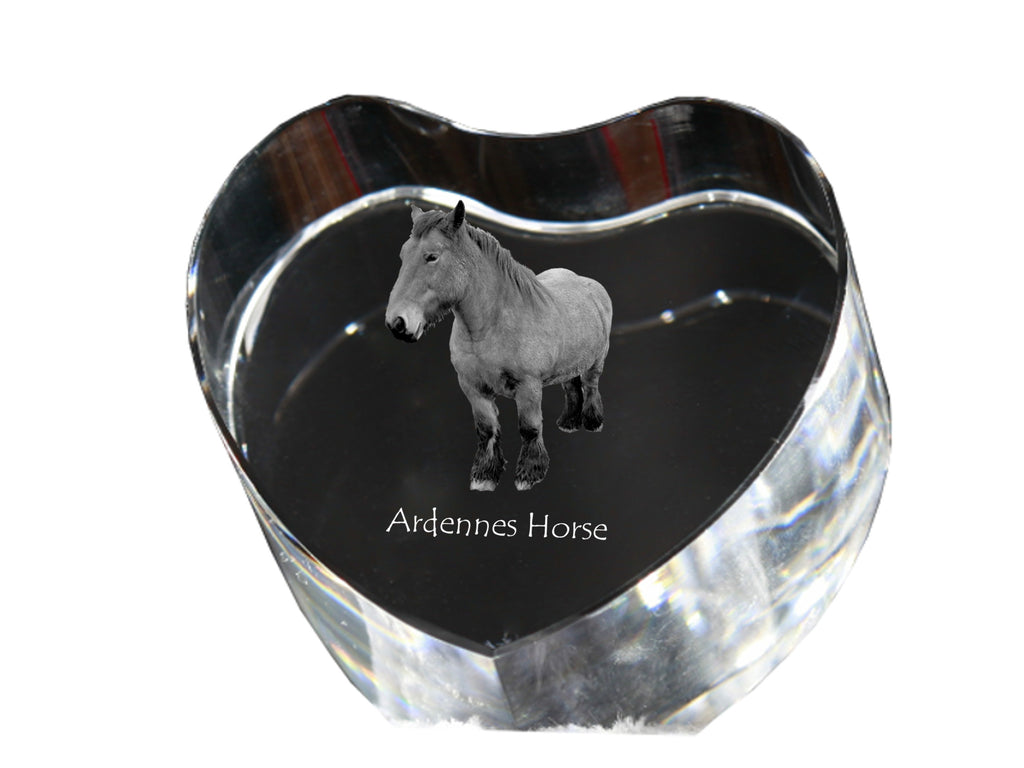 Ardennes Horse - a photo of a horse in crystal, a crystal heart, a unique frame with a photo from the Art-Dog brand