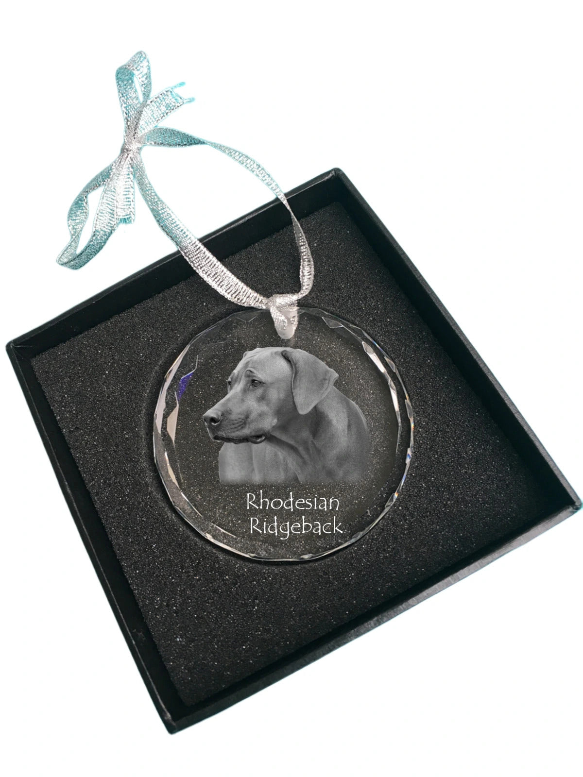 Rhodesian Ridgeback, African Lionhound, African Lion Dog - crystal bauble with a photo, dog photo in crystal, personalized Christmas tree ornament by Art-Dog brand
