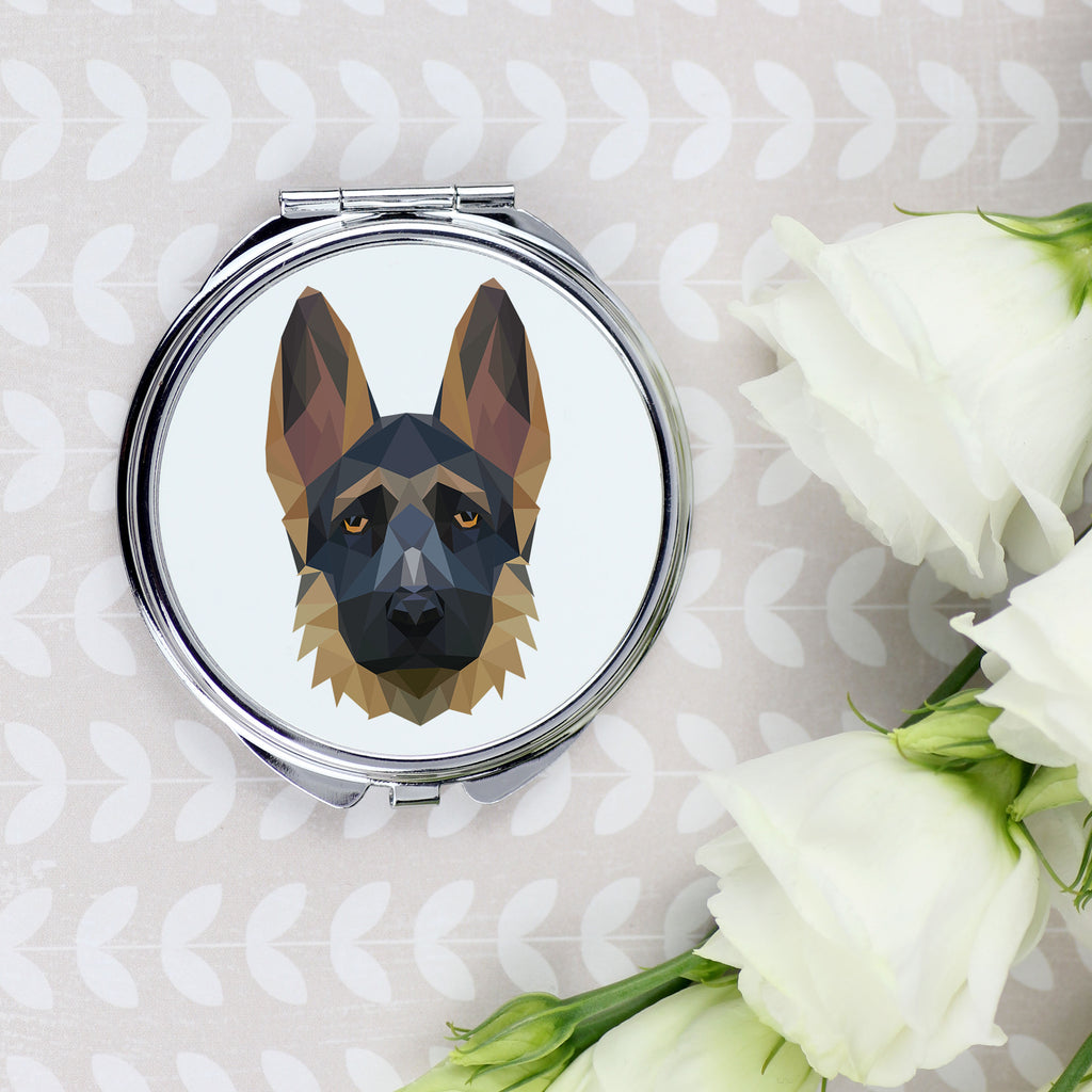 German Shepherd Dog, Alsatian Wolf Dog I - mirror with a geometric design and the brand name Art-Dog