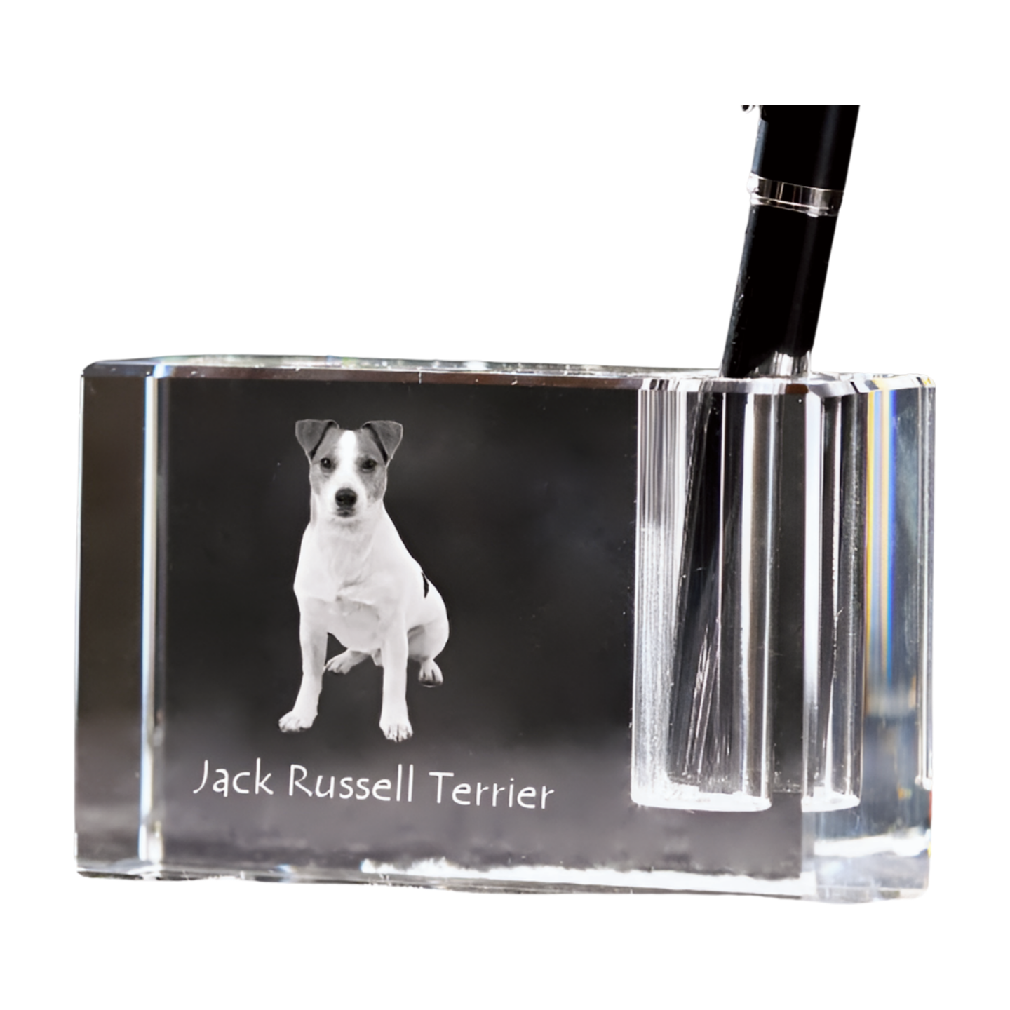 Jack Russell Terrier - Pen stand, crystal organiser with dog photo, unique desk decoration by Art-Dog brand
