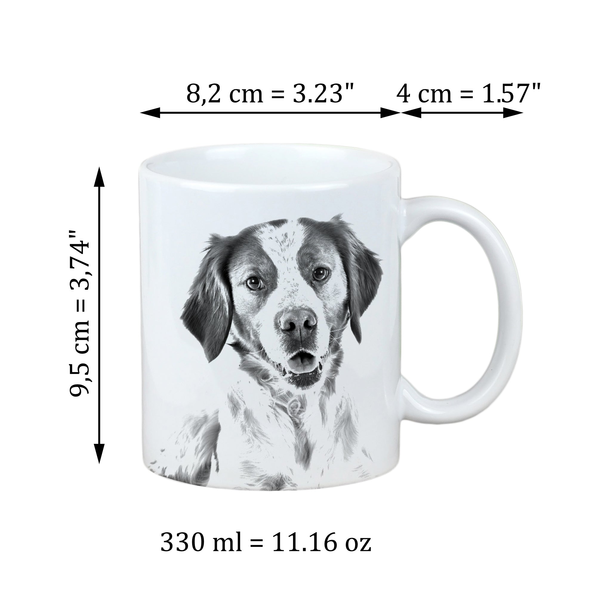Brittany Spaniel, Brittany Wiegref - cup with a dog, cute cup with graphics, a gift with your photo from the Art-Dog brand