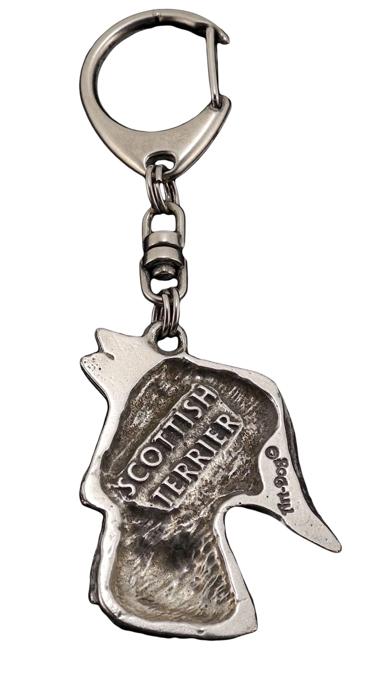 Scottish terrier, Aberdeen Terrier, Scottie, Aberdeenie - Silver-plated key ring with dog, handbag decoration, backpack pendant by Art-Dog brand