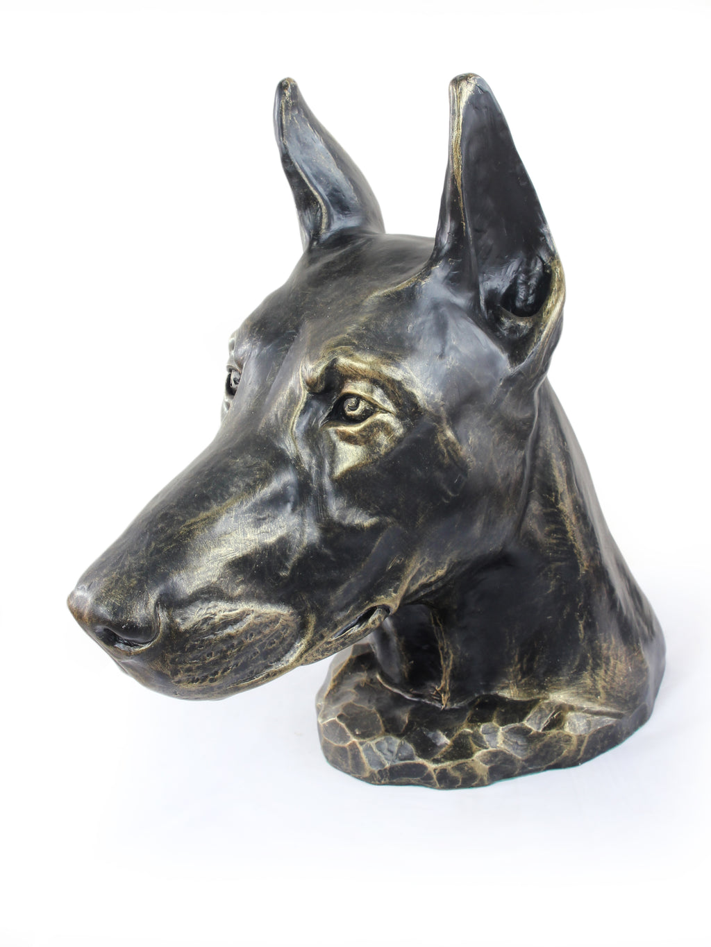 Dobermann, Doberman Pinscher, Dobie - dog bust, large dog head for the garden, unique living room decoration by Art-Dog brand