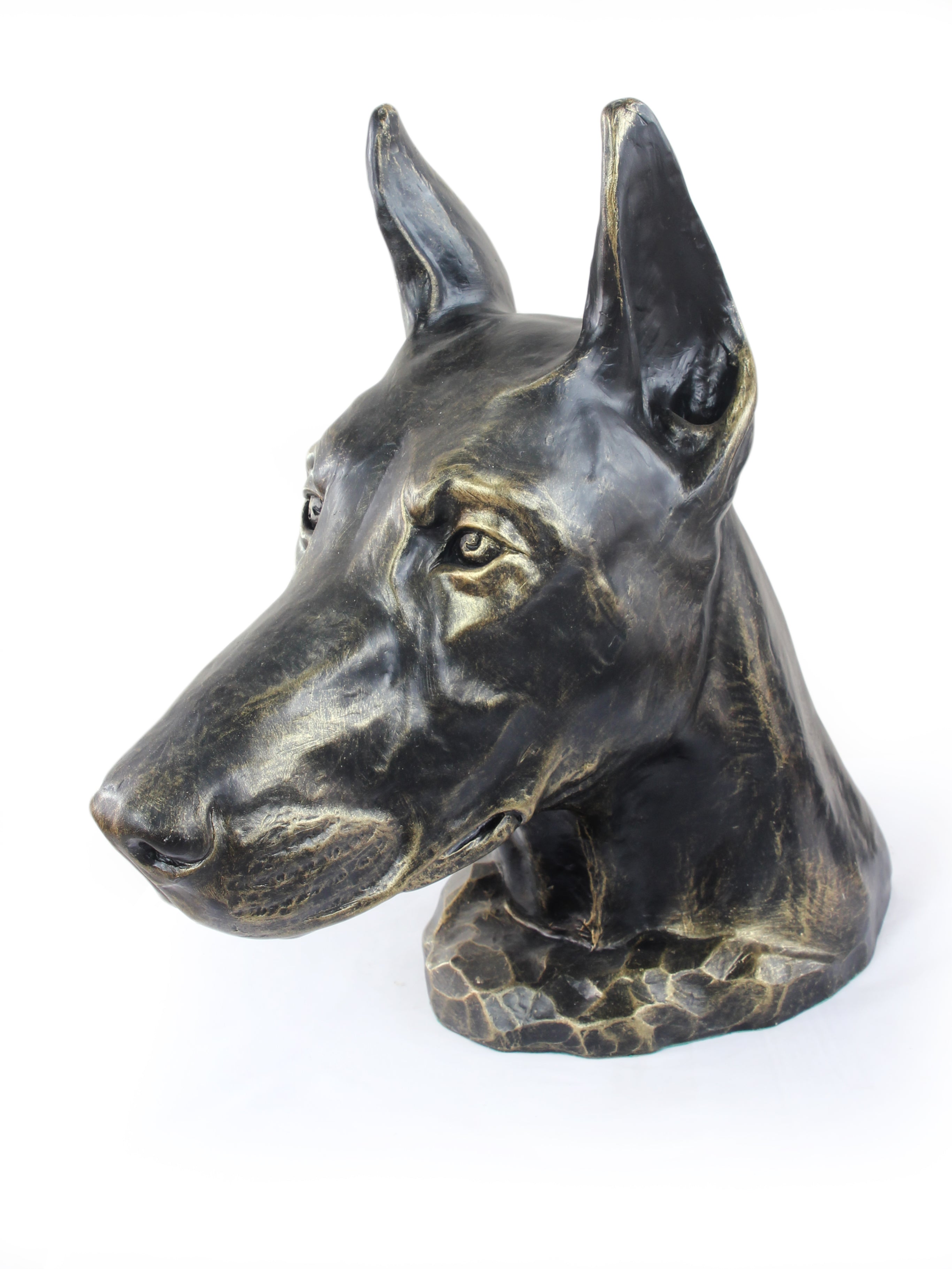 Dobermann, Doberman Pinscher, Dobie - dog bust, large dog head for the garden, unique living room decoration by Art-Dog brand