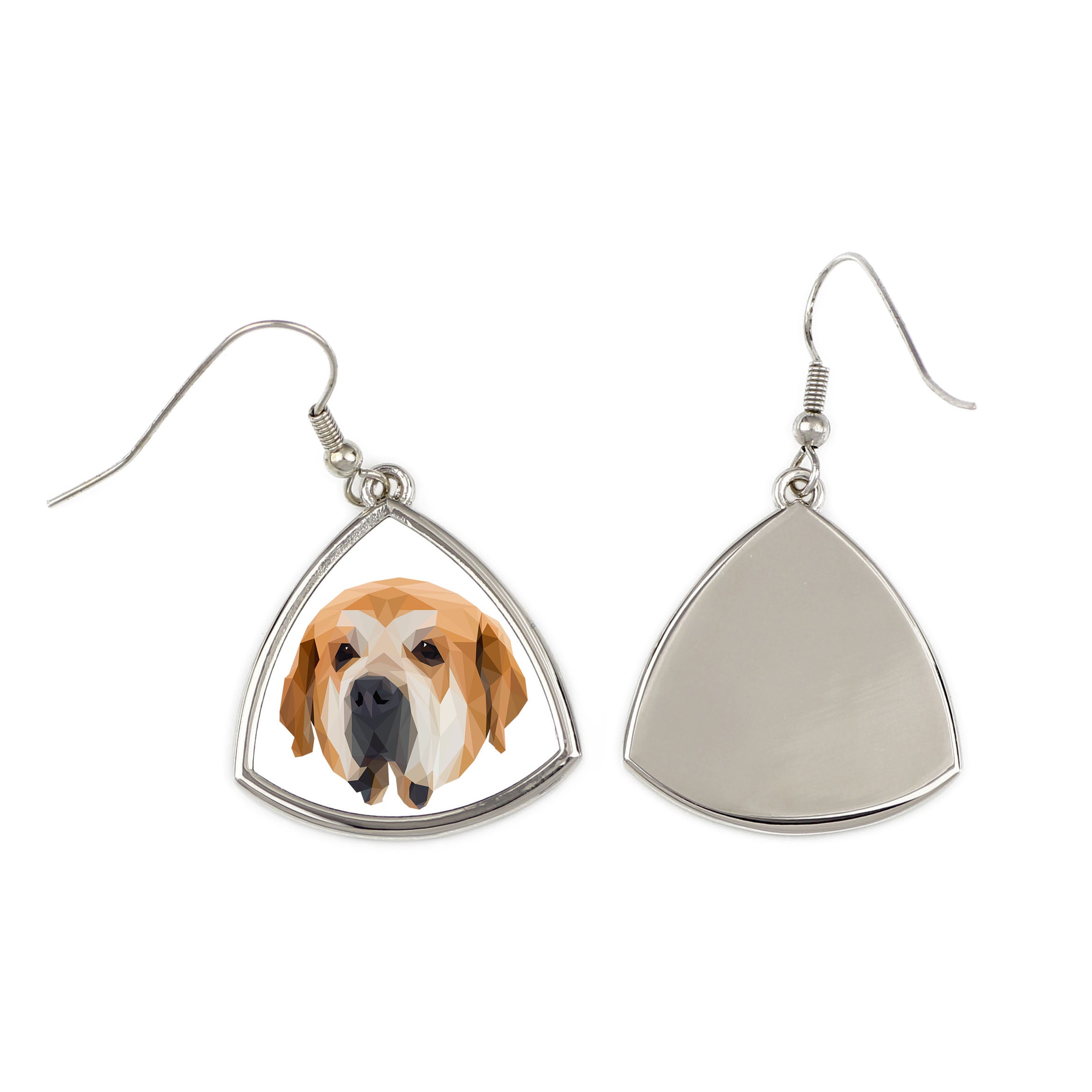 Spanish Mastiff, Mastín Español - earrings with a picture and the inscription geometric dog Art-Dog