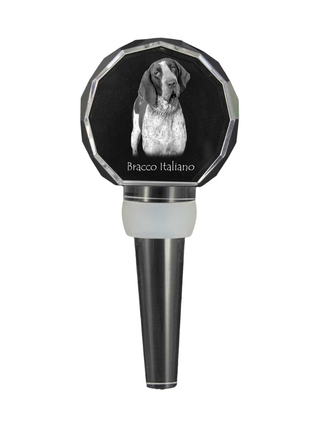 Italian Pointing Dog, Bracco Italiano, Italian Pointer - Crystal bottle stopper, unique wine stopper with photo, personalised gift for sommelier by Art-Dog brand
