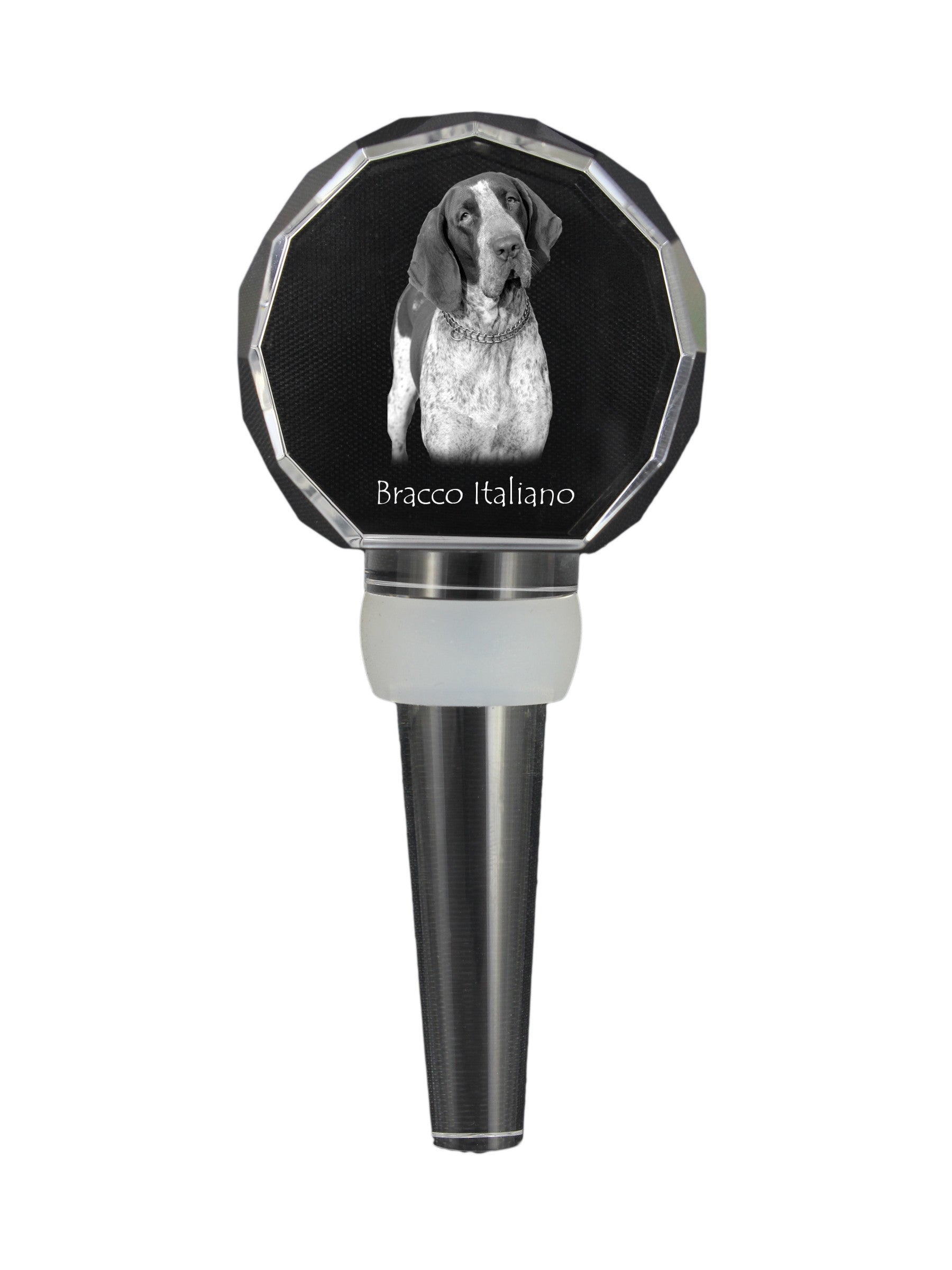 Italian Pointing Dog, Bracco Italiano, Italian Pointer - Crystal bottle stopper, unique wine stopper with photo, personalised gift for sommelier by Art-Dog brand