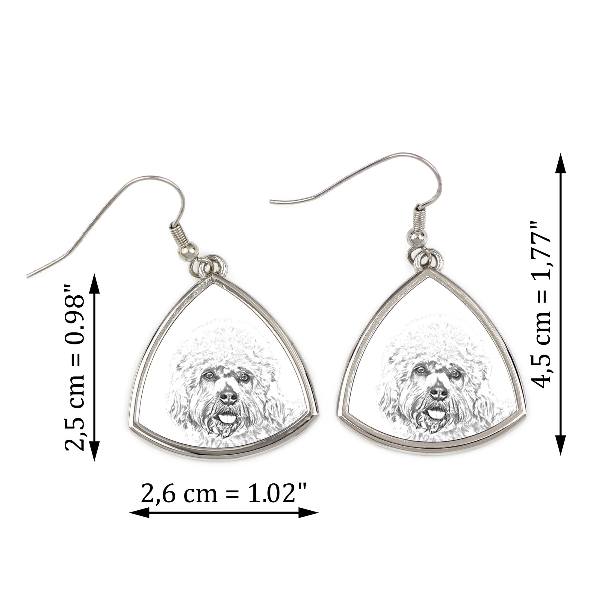 Dandie Dinmont Terrier, Hindlee Terrier - dog earrings, hanging earrings with a picture, personalized jewelry with Art-Dog brand print