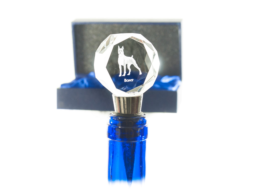 Boxer, German Boxer III - Bottle stopper, crystal wine stopper with photo, personalised gift for bartender by Art-Dog brand