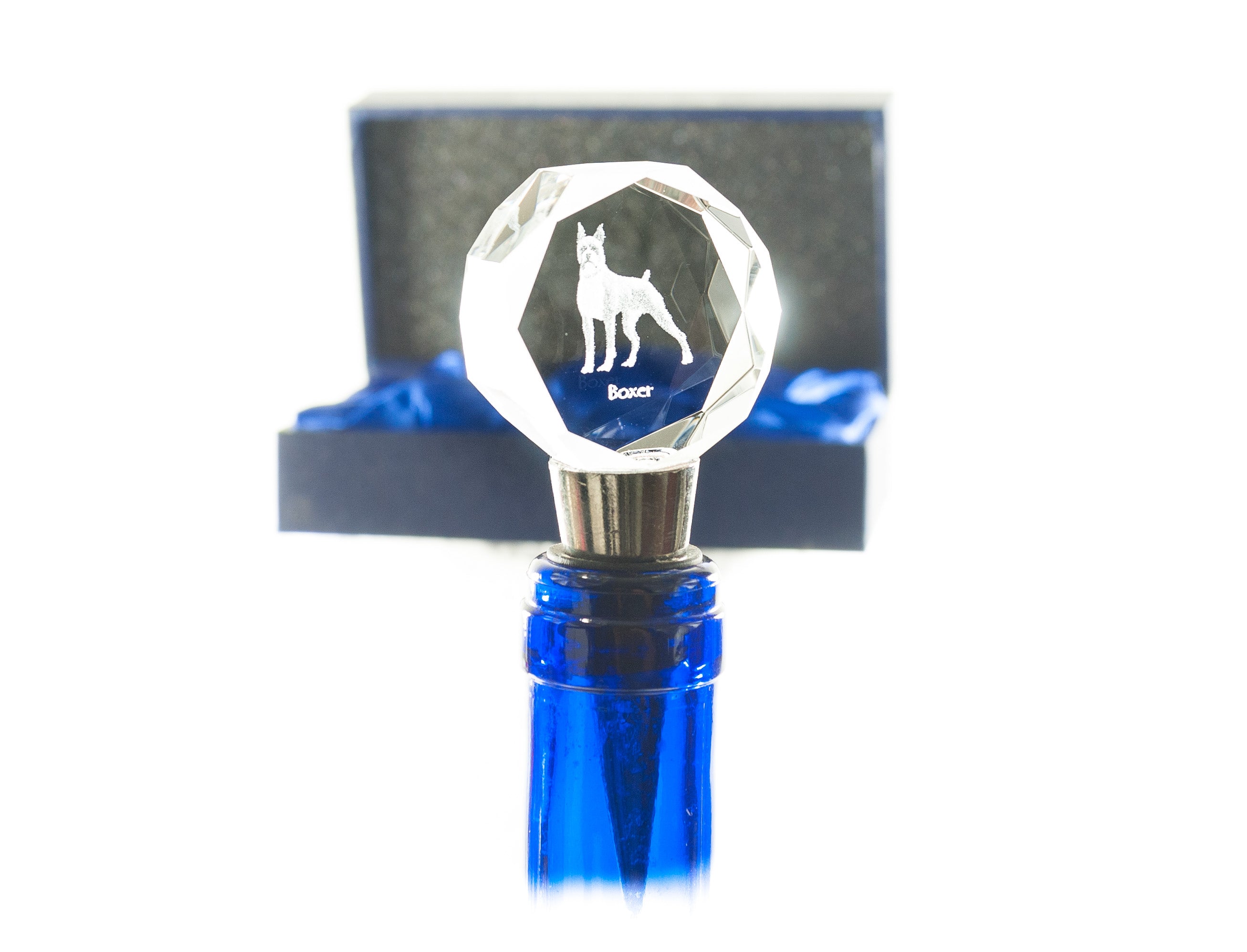 Boxer, German Boxer III - Bottle stopper, crystal wine stopper with photo, personalised gift for bartender by Art-Dog brand