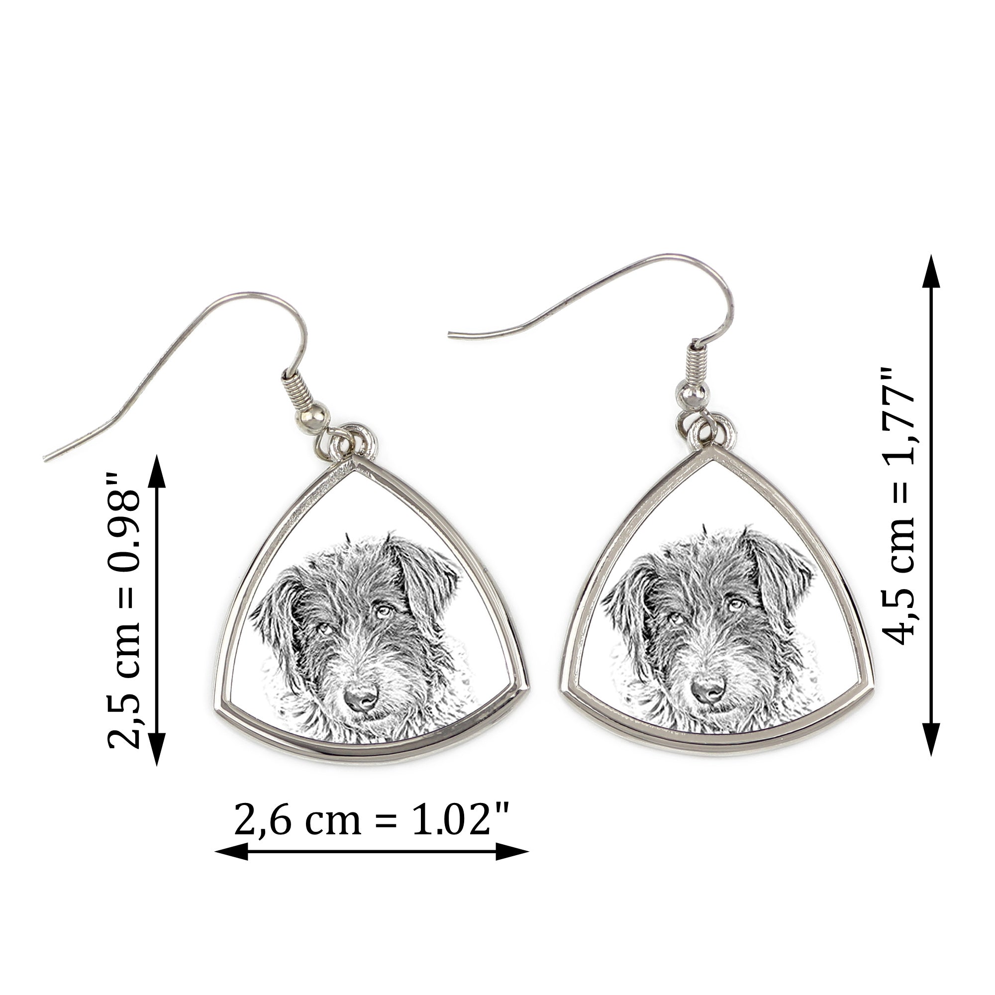 Romanian Mioritic Shepherd Dog, Ciobănesc Românesc Mioritic - dog earrings, hanging earrings with a picture, personalized jewelry with Art-Dog brand print