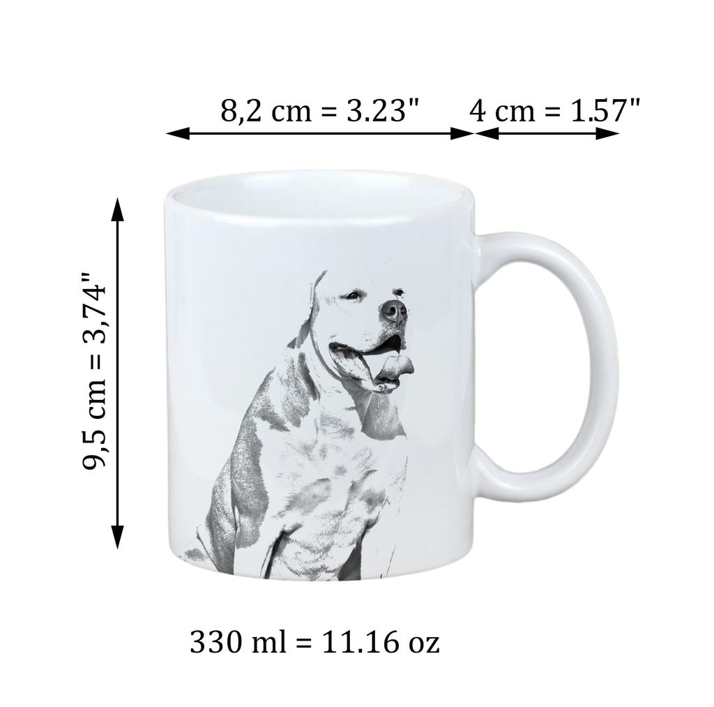 American Bulldog, Old Country Bulldog - cup with a dog, cute cup with graphics, a gift with your photo from the Art-Dog brand
