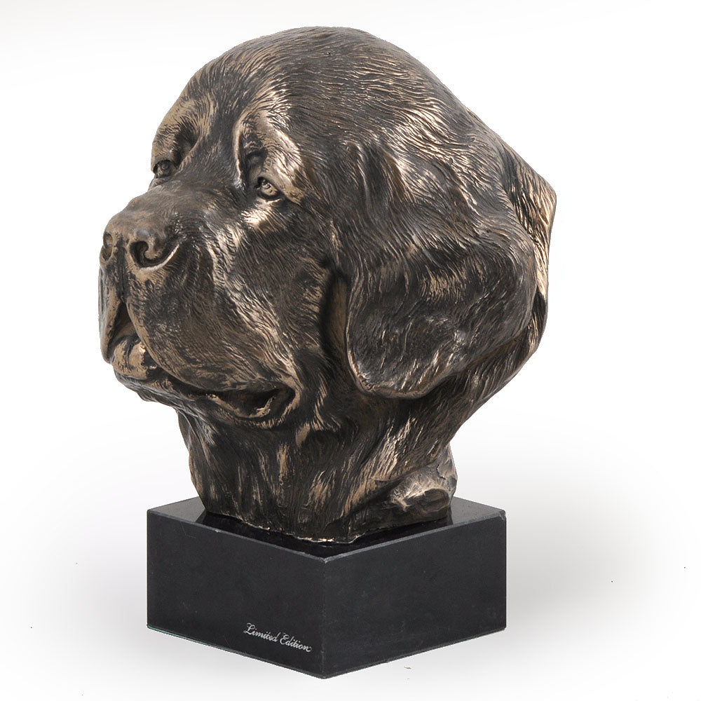 Newfoundland, Newfs, Newfies - Dog statue, bust on stone base, sculpture, trophy for dog show by Art-Dog brand