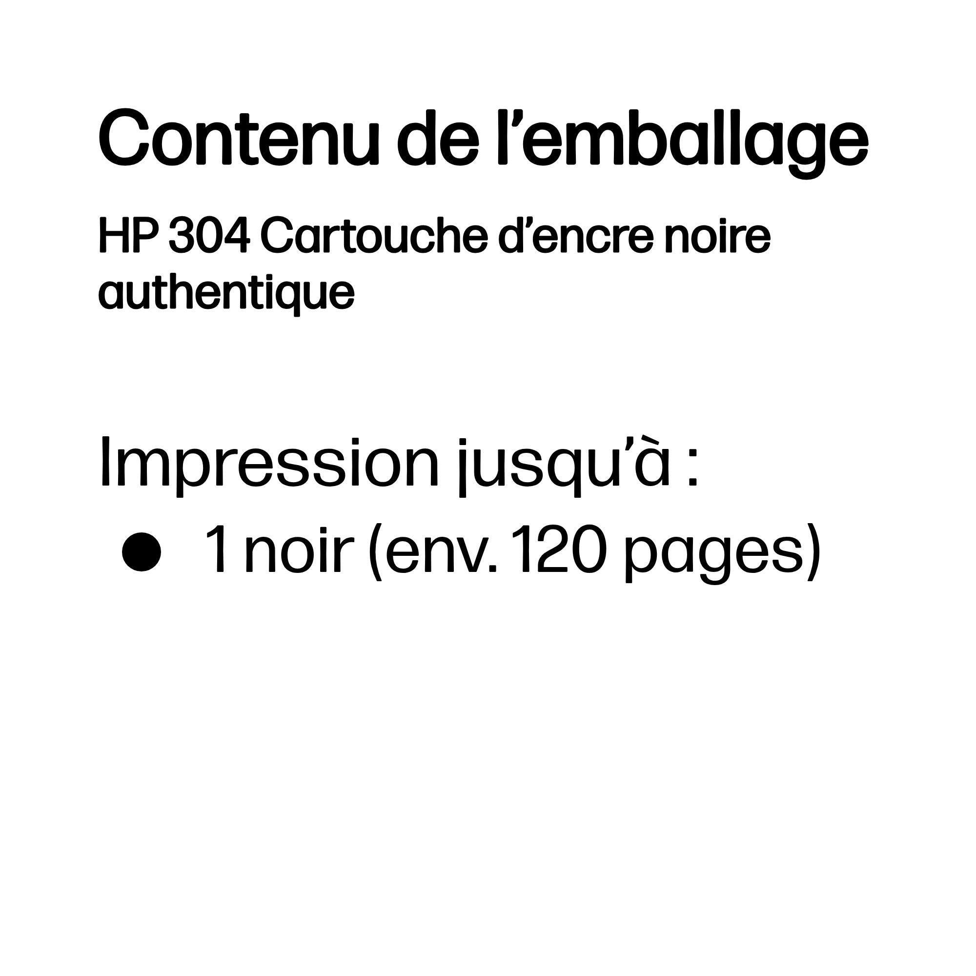HP 304 Cartouche d’encre noire authentique