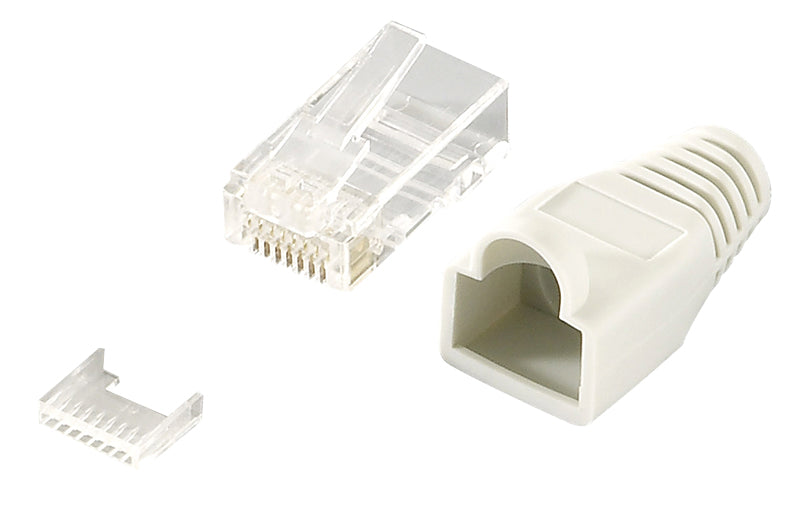 LogiLink Connecteurs RJ45 Gris, Contacts Plaqués Or, Lot de 100