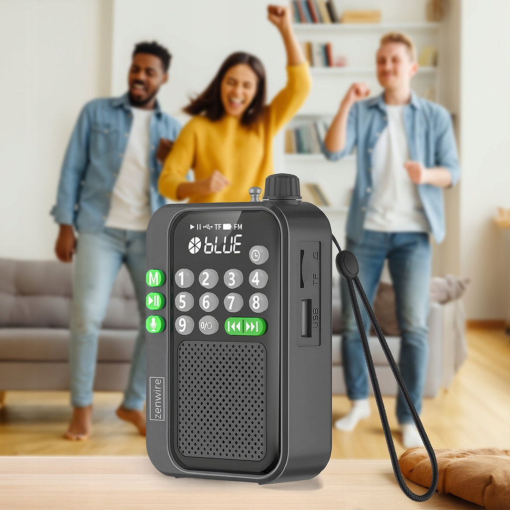 Mini radio FM de poche Bluetooth portable pour le chantier ou la cuisine, fonctionnant sur piles - Zenwire Y1