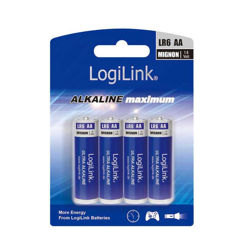 LogiLink LR6B4 Piles Alcalines AA à Usage Unique