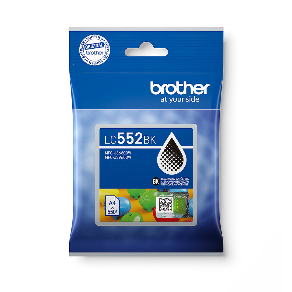 Brother LC552BK cartouche d'encre 1 pièce(s) Original High (L) Yield Noir