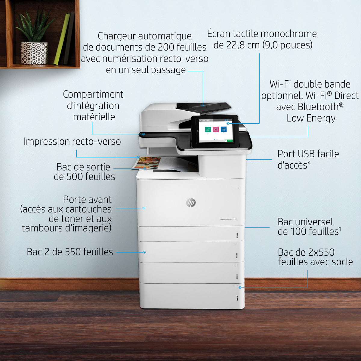 HP Color LaserJet Enterprise Imprimante multifonction M776dn - vue 8