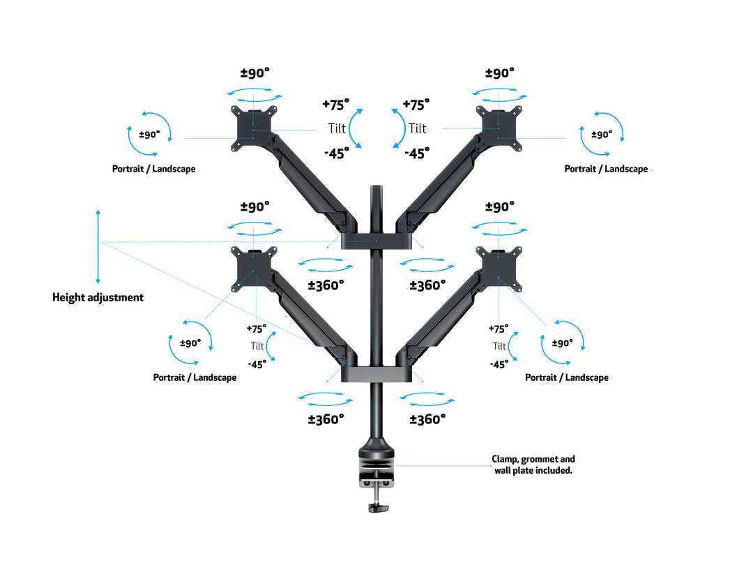Multibrackets 2609 Support d'Écran Plat pour Bureau jusqu'à 32 pouces, Noir