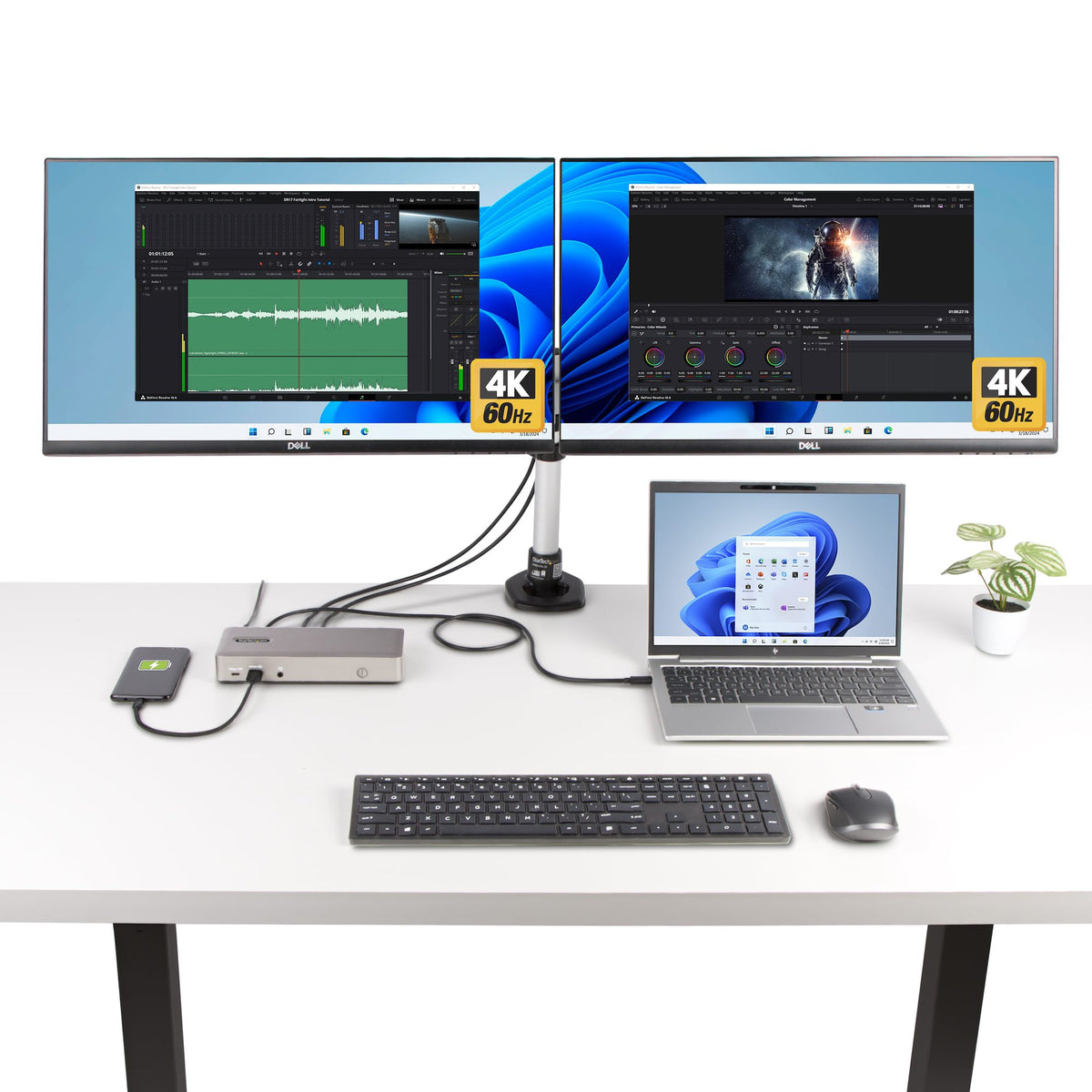 StarTech.com Station d'Accueil USB4 Triple Écran 4K 60Hz, Charge 100W, 2.5GbE, USB-C